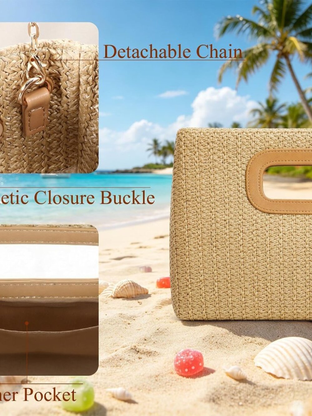 Clutch Purse for Women Evening Clutch Handbag for Wedding Party Formal Evening B - Picture 4 of 6